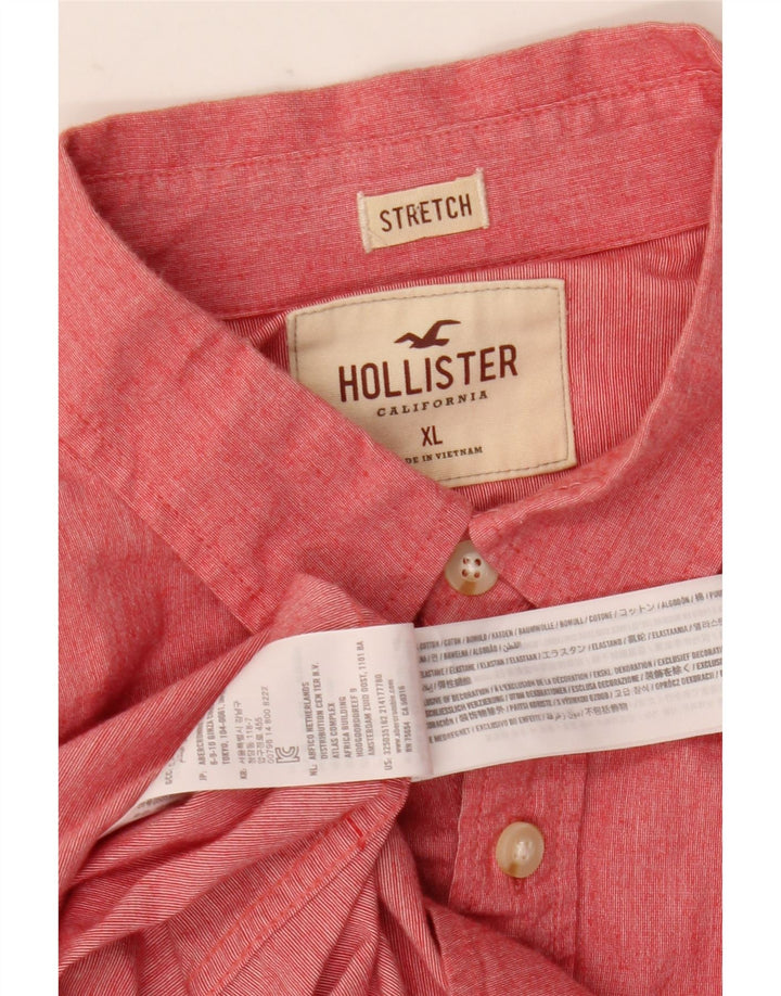 Camisa HOLLISTER Hombre XL Algodón Rojo