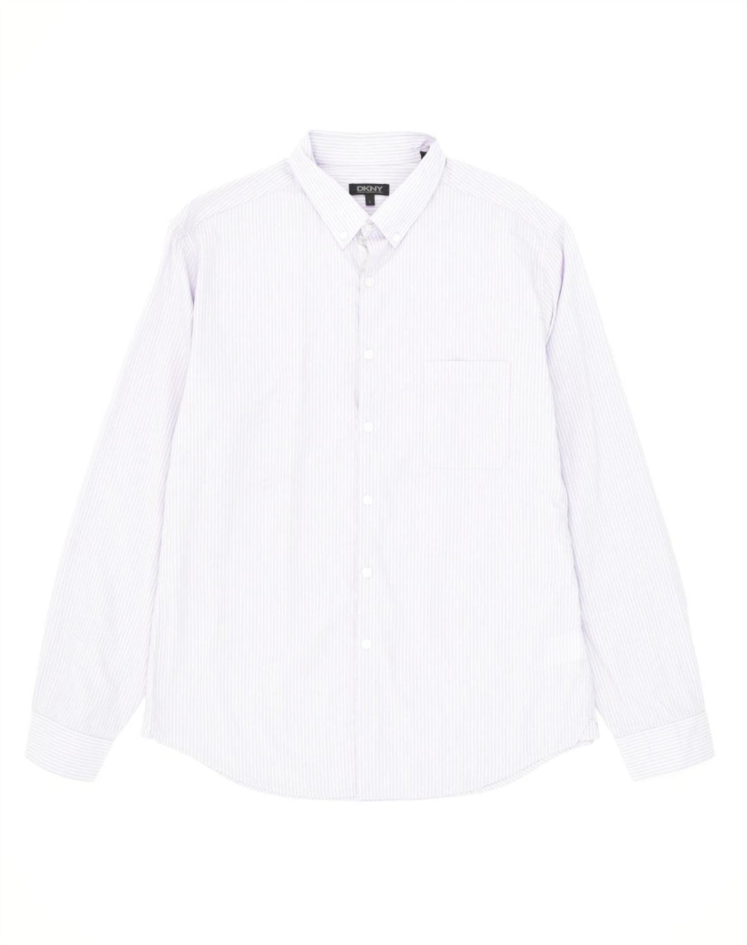 DKNY Mens Shirt Large Purple Pinstripe Cotton | Vintage Dkny | Thrift | Second-Hand Dkny | Used Clothing | Messina Hembry 