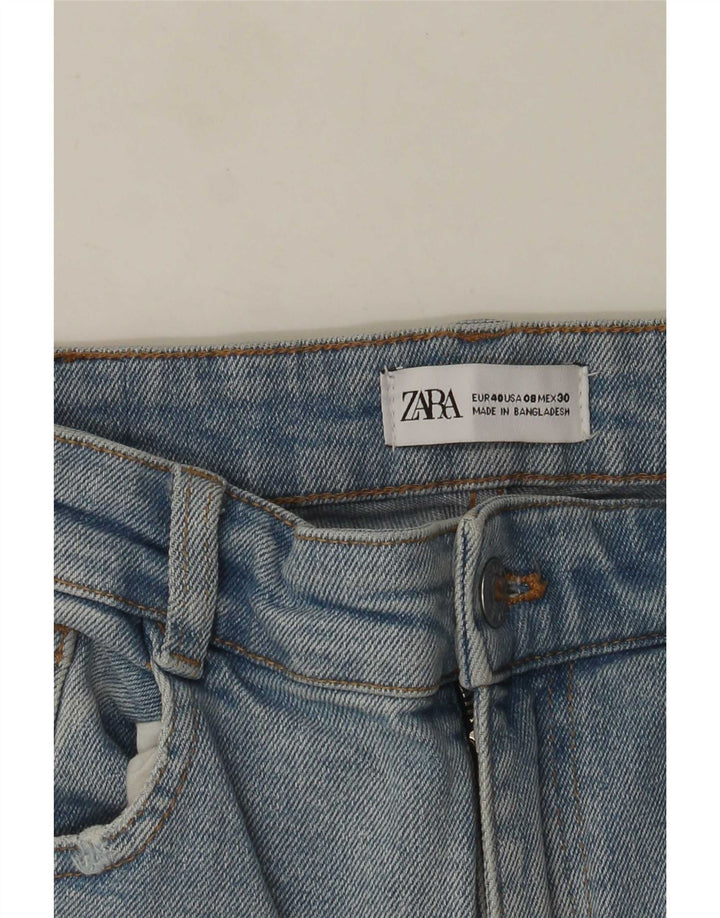 Zara Jeans Ajustados Desgastados para Mujer EU 40 Medium W30 L27 Azul