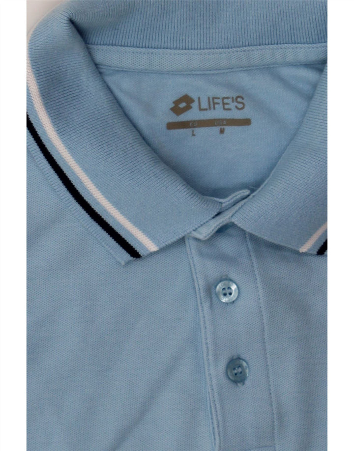 LOTTO Mens Life's Polo Shirt Medium Blue Cotton Vintage Lotto and Second-Hand Lotto from Messina Hembry 