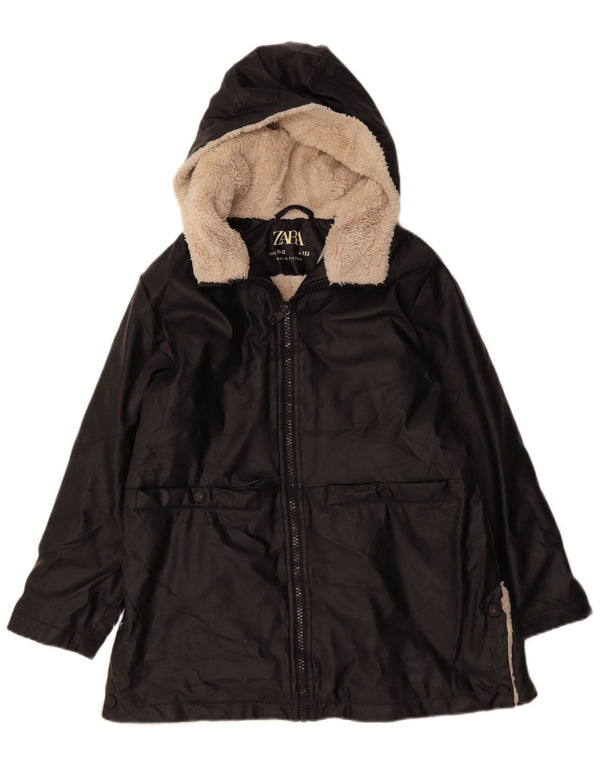 Zara Chaqueta Sherpa Con Capucha Niña 11-12 Años Polietileno Negro
