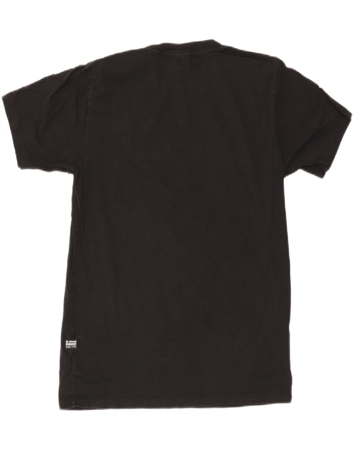 G-Star Hombre Camiseta Gráfica Top Mediano Algodón Negro