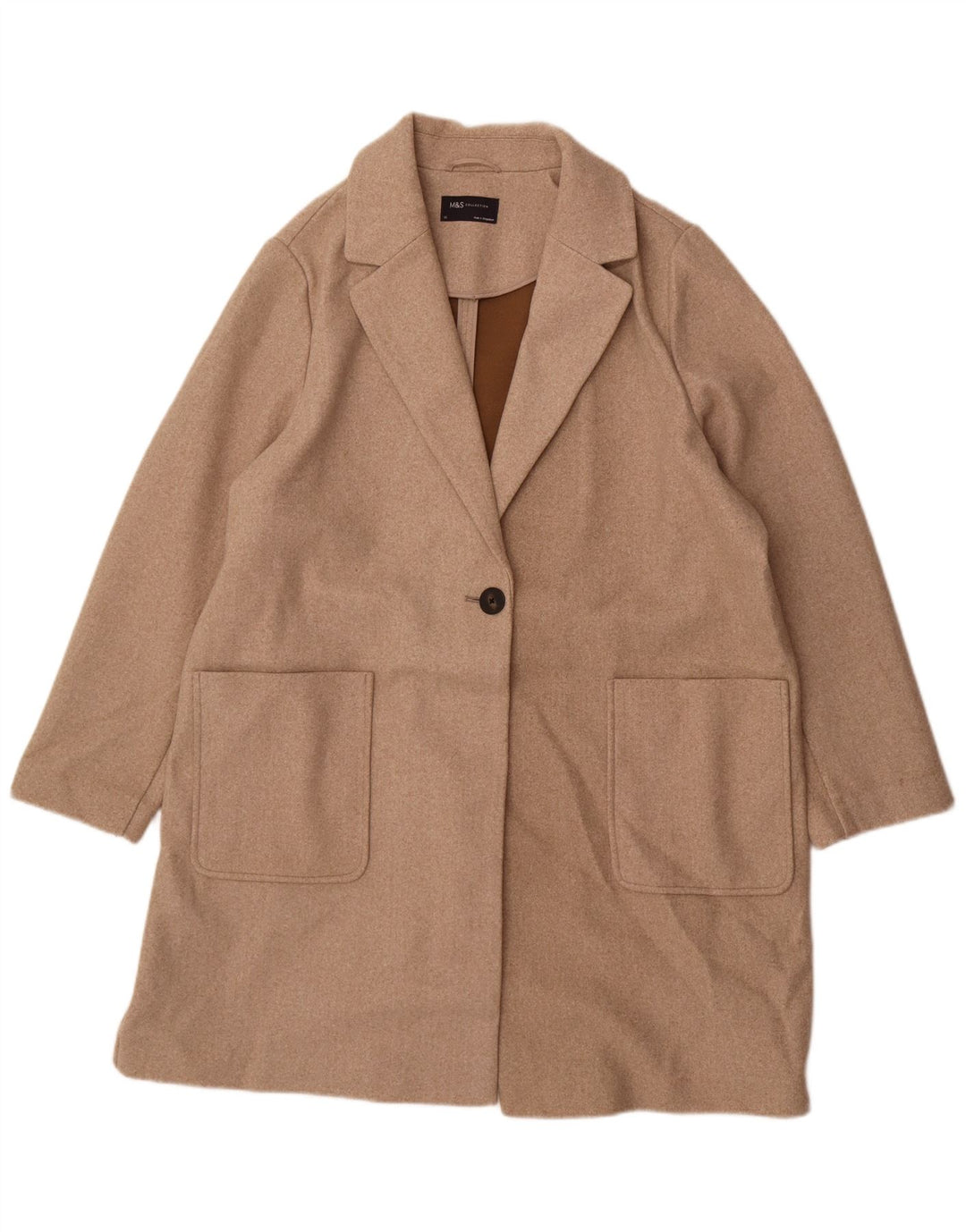 Marks & Spencer Abrigo para mujer UK 20 2XL Beige Poliéster