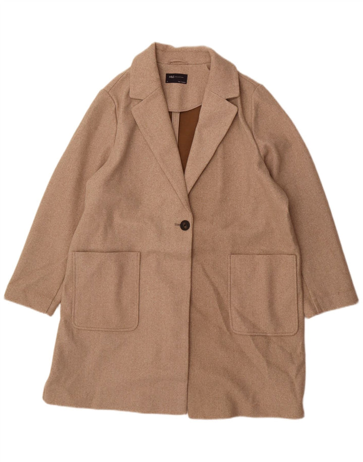 Marks & Spencer Abrigo para mujer UK 20 2XL Beige Poliéster