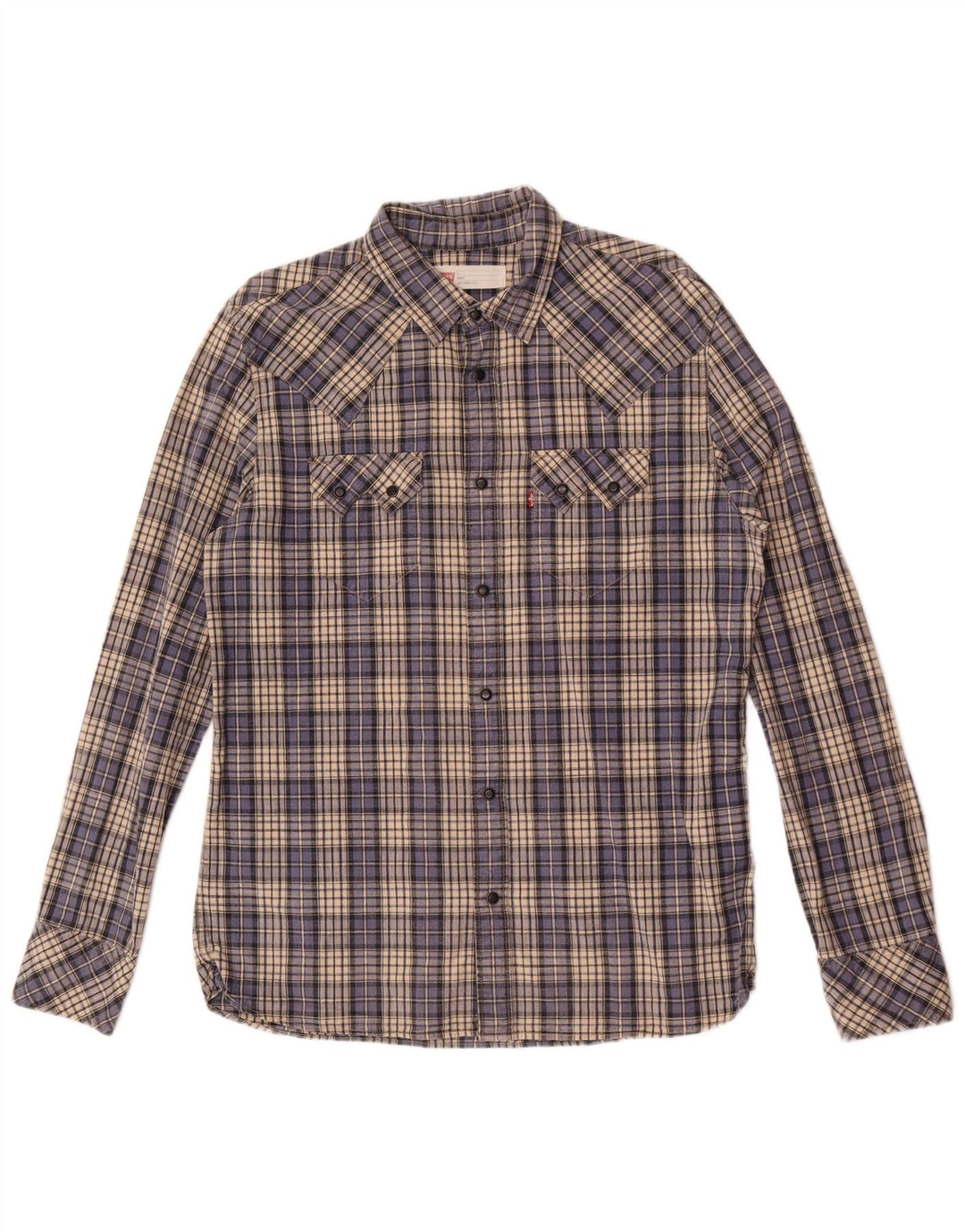 Levi's Camisa ajustada de algodón a cuadros azules grandes para hombre