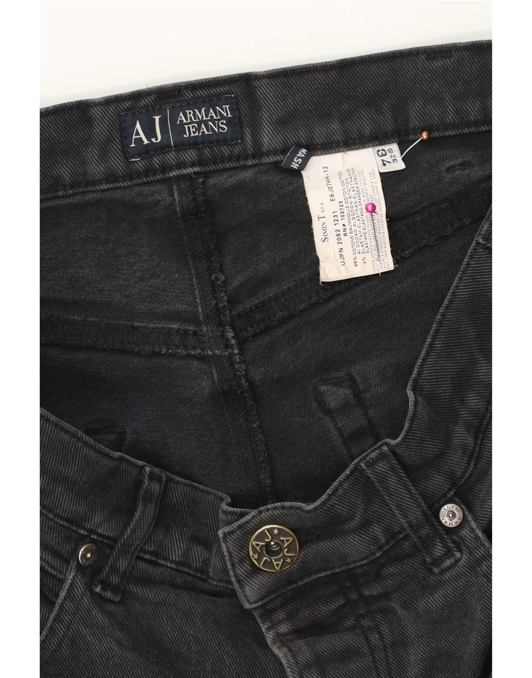 Armani Jeans Hombre Recto W34 L32 Algodón Negro