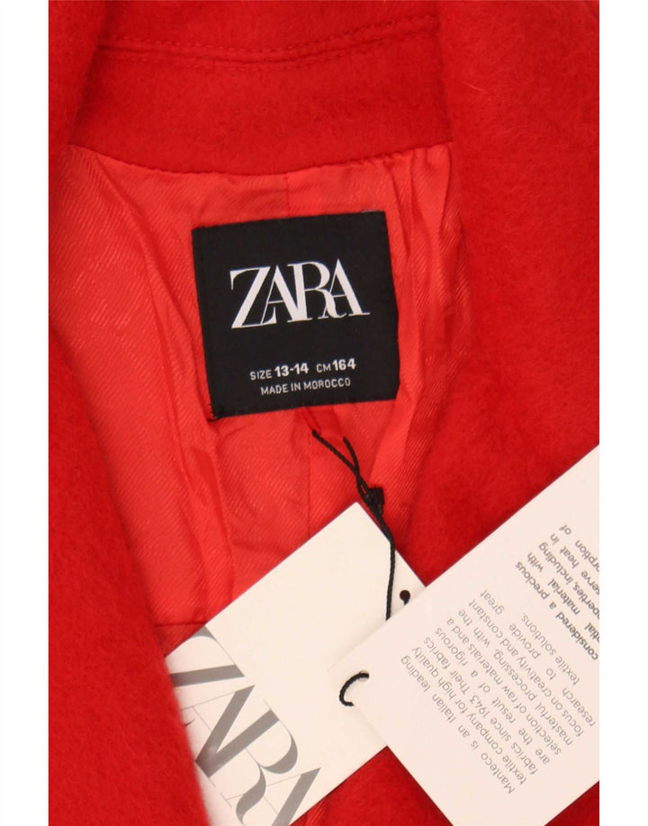 Zara Chaqueta Niña Cruzada Botonadura 13-14 Años Lana Rojo