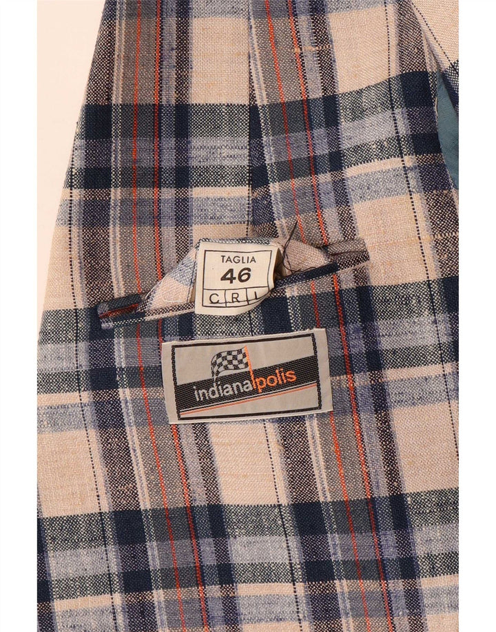 Chaqueta tipo blazer abierta vintage para hombre IT 46 Cuadros multicolores pequeños