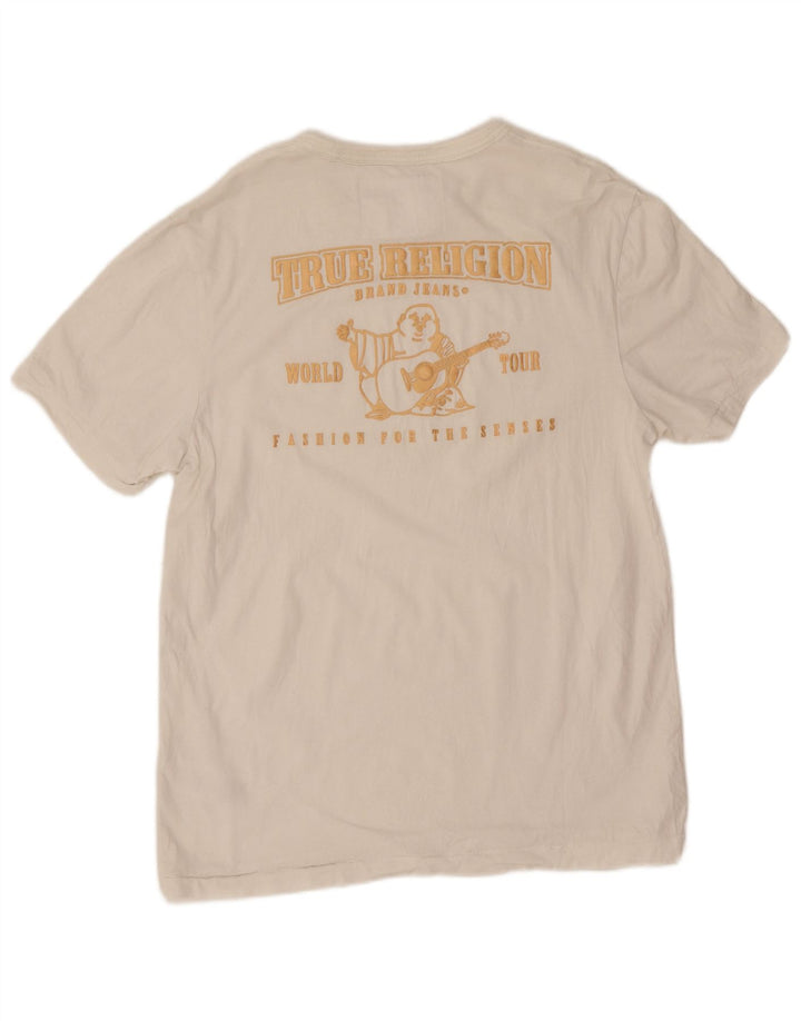 True Religion Camiseta gráfica para hombre Top de algodón blanco mediano
