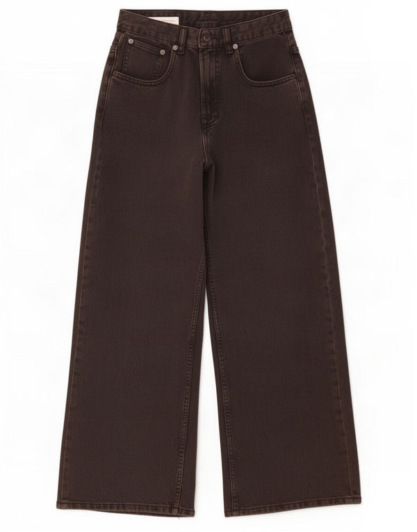 Zara Jeans de pierna ancha para hombre EU 34 2XS W28 L30 Algodón negro