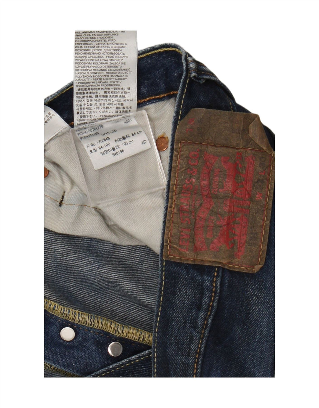 Vaqueros Levi's Hombre Rectos W33 L30 Algodón Azul Marino