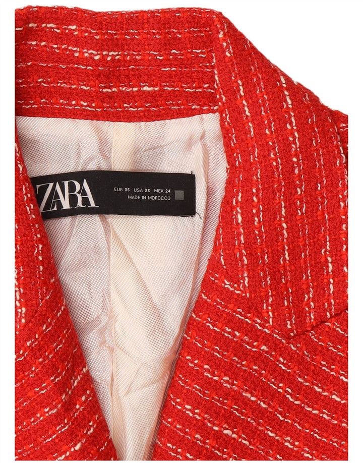 Zara Chaqueta Blazer De Doble Botonadura para Mujer Reino Unido 6 XS Rayas Rojas