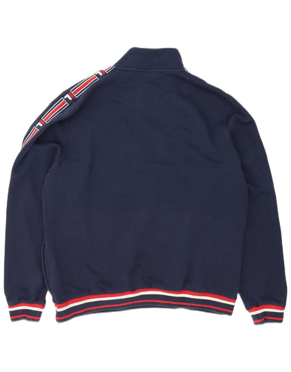 Fila Mens Graphic Zip Neck Sudadera Jumper 3XL Azul Marino Colorblock