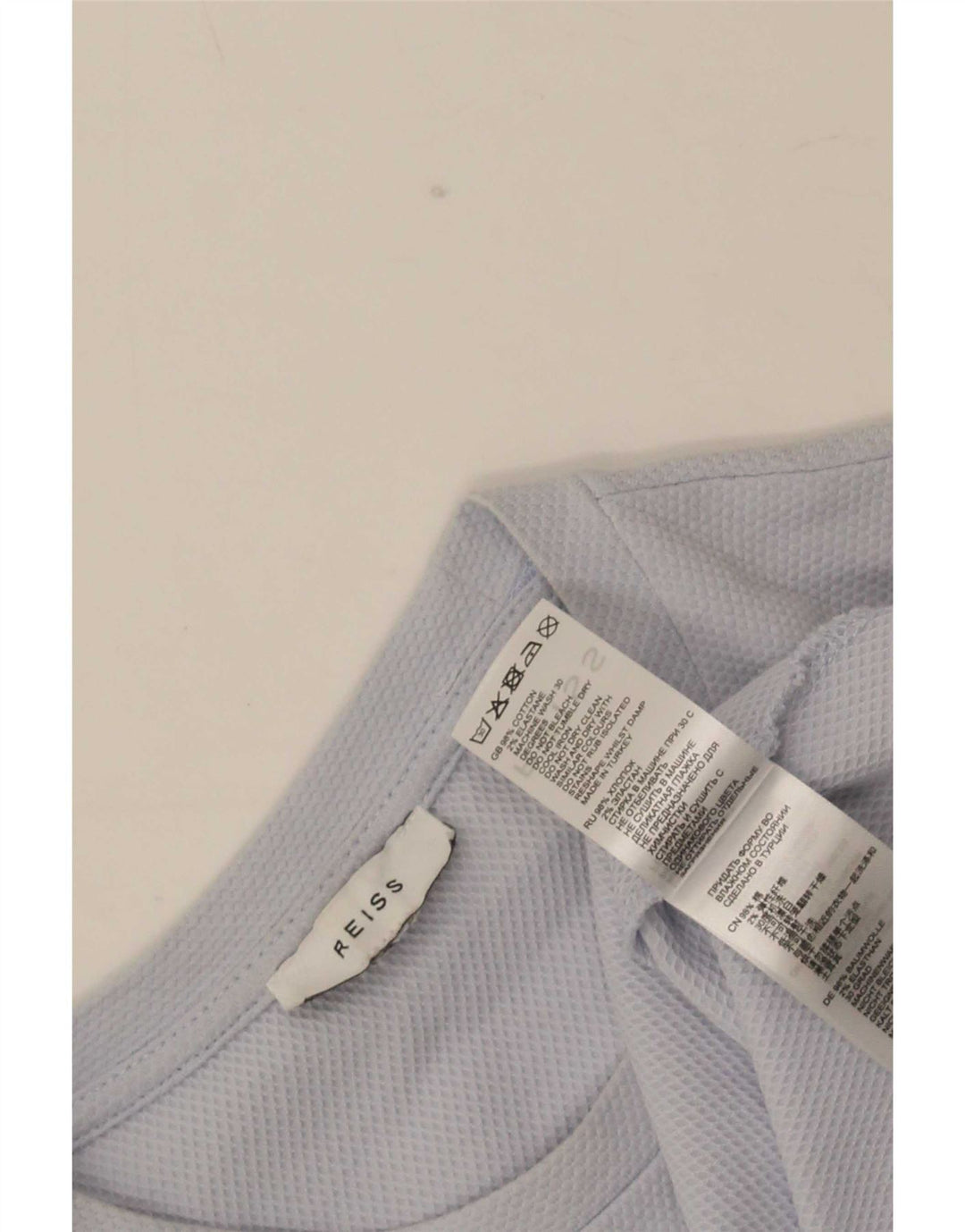 Camiseta Reiss Hombre Top Azul Medio Algodón