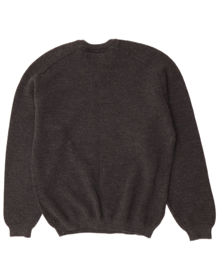 Jersey Con Cuello En V De Lana Virgen Gris Medio Para Hombre White Sails