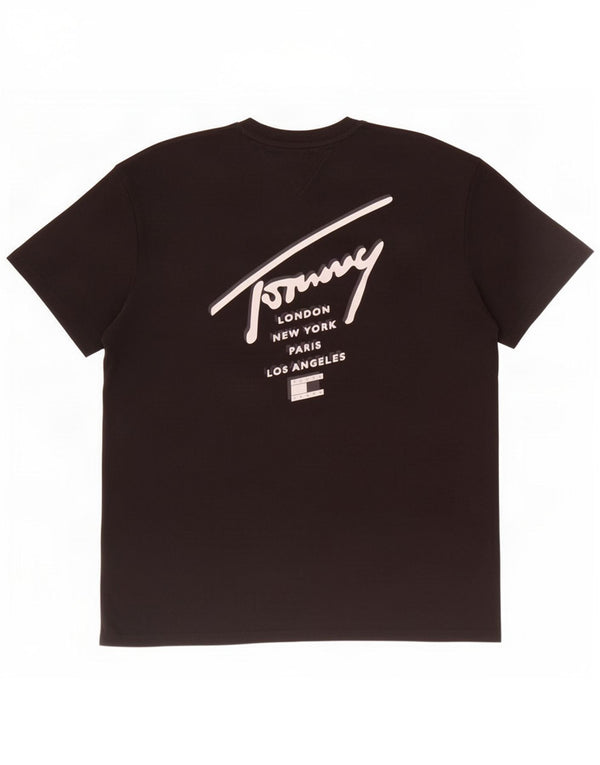 Tommy Hilfiger Camiseta gráfica para hombre Top 2XL Algodón negro
