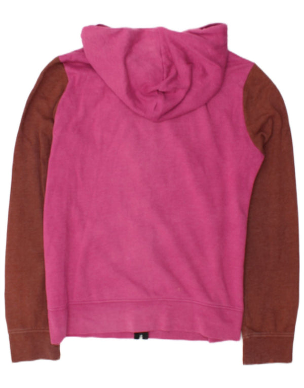 Vans Sudadera con capucha y cremallera para mujer UK 46 Large Rosa Colorblock Algodón