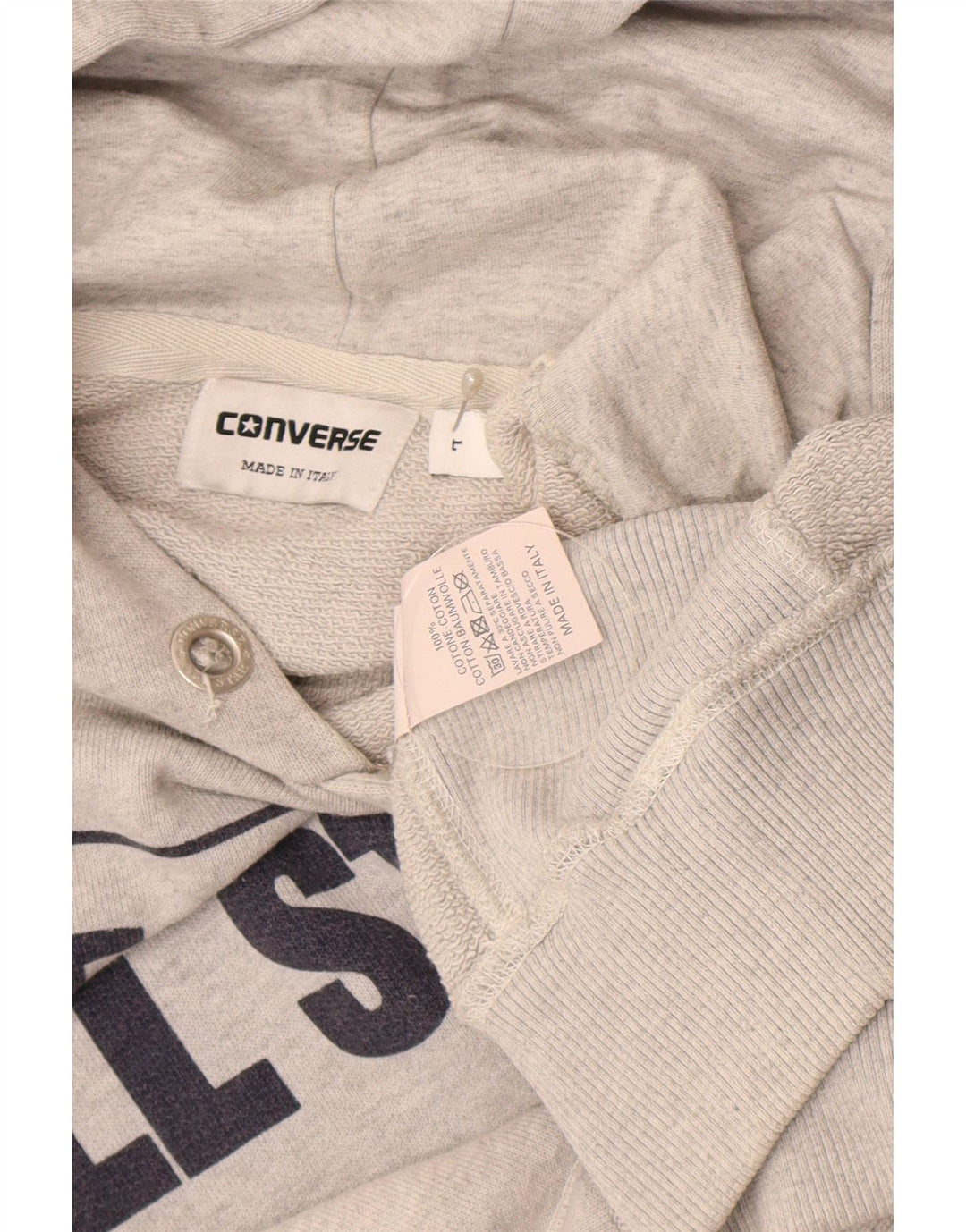 Converse Hombre Graphic Sudadera con capucha Jumper Grande Gris Algodón