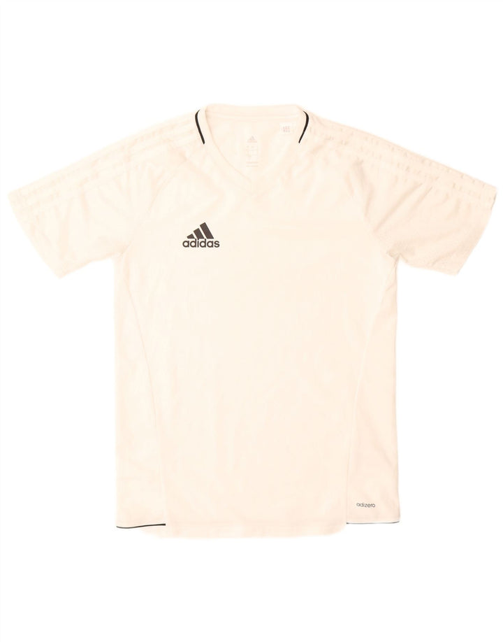 Adidas Mens Climacool Camiseta Top Pequeño Blanco Poliéster