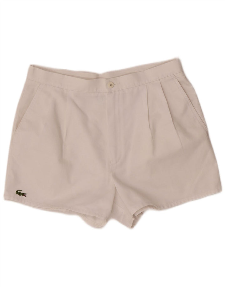 Pantalones cortos casuales para hombre Lacoste W30 poliéster blanco pequeño