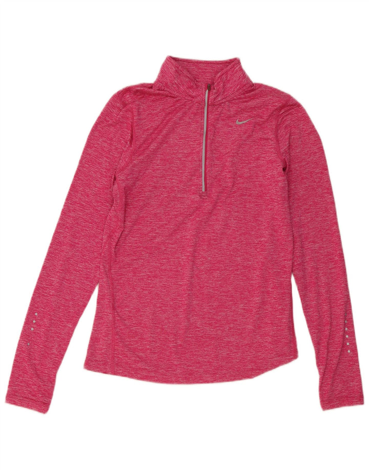 Nike - Chándal con cremallera y cuello para mujer, talla S, poliéster rosa