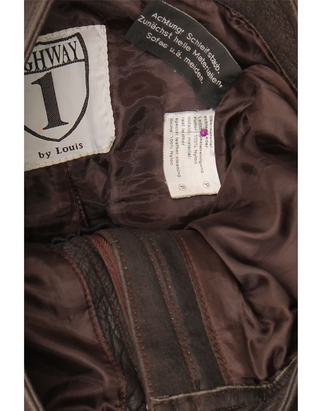 LOUIS Womens Straight Leather Trousers W30 L31 Brown Leather Vintage Louis and Second-Hand Louis from Messina Hembry 