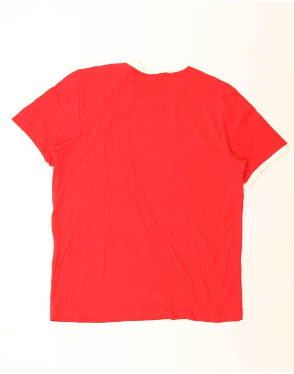 UMBRO Camiseta gráfica para hombre Top 2XL Rojo Colorblock Algodón