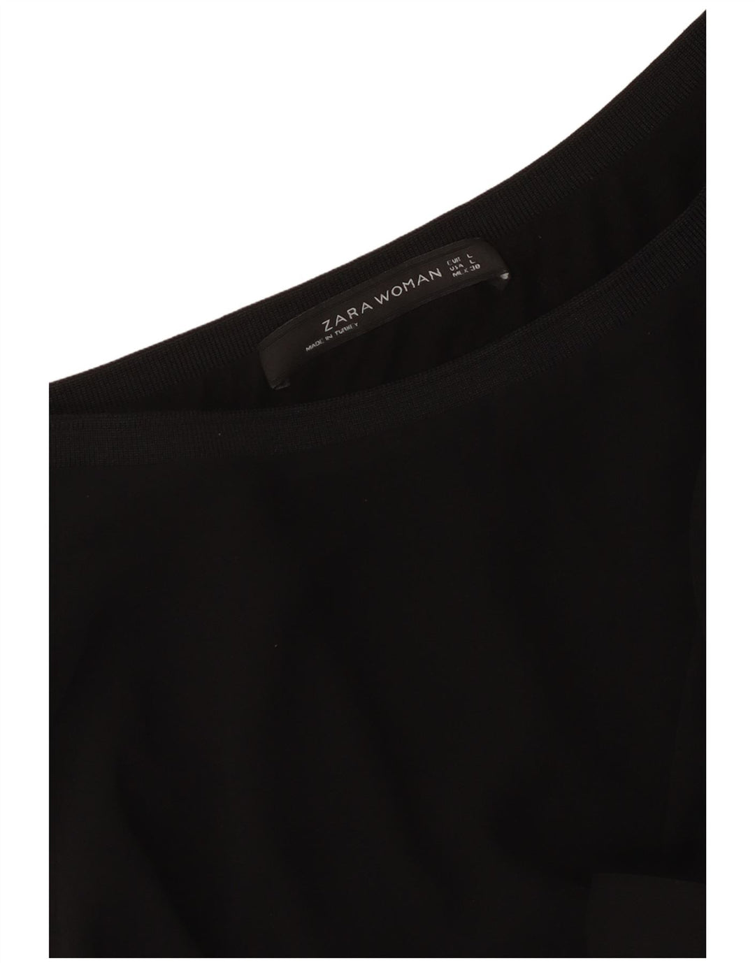 Zara Blusa Corta De Ajuste Suelto para Mujer Top UK 44 Grande Negro Moderno