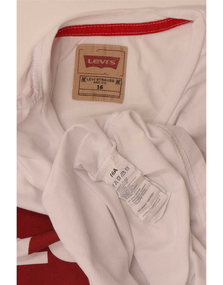Levi's Camiseta gráfica para niño manga larga 15-16 años Blanco Algodón
