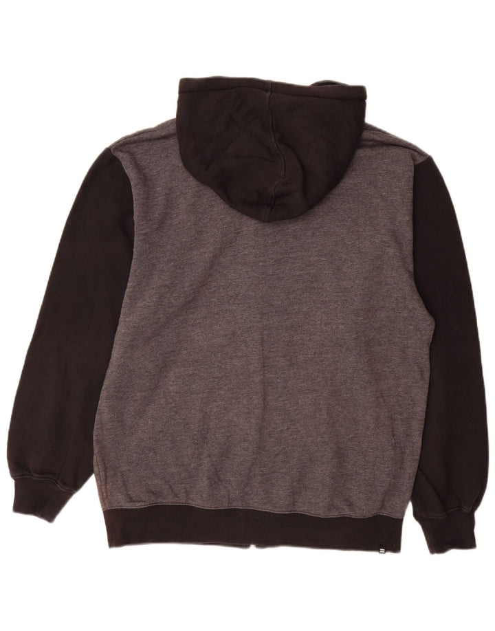 Billabong Hombres Zip Sudadera Con Capucha Suéter Grande Gris Algodón