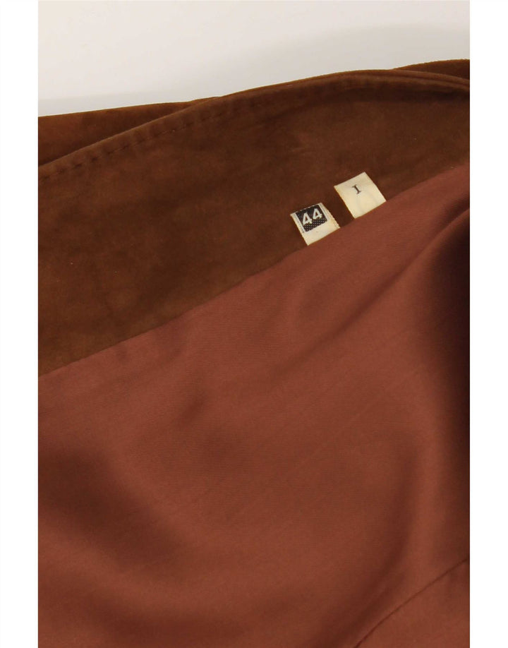 Abrigo de ante vintage para mujer IT 44 Cuero marrón medio
