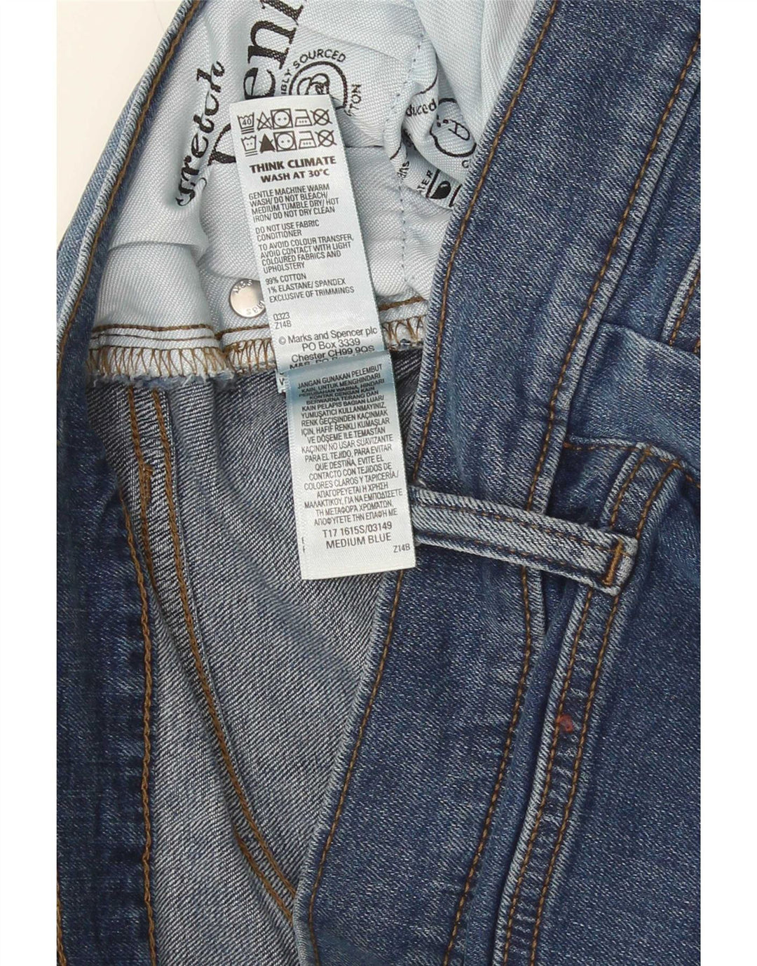 Marks & Spencer Vaqueros Slim para Mujer W30 L31 Algodón Azul