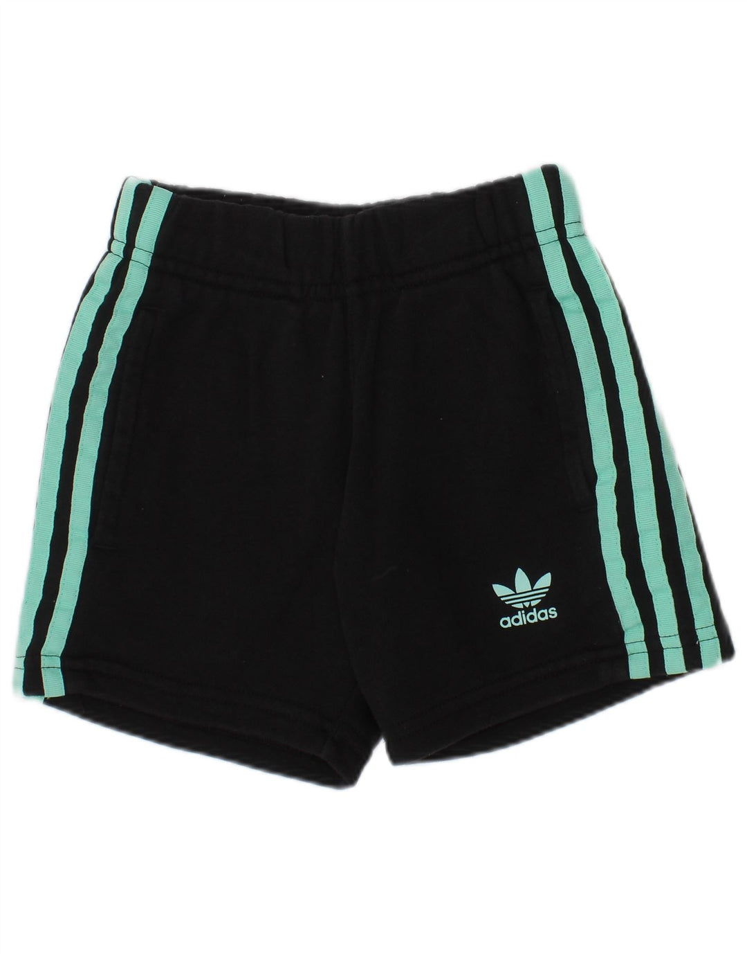 Adidas - Pantalones cortos deportivos con estampado gráfico para niña, 4-5 años, algodón negro