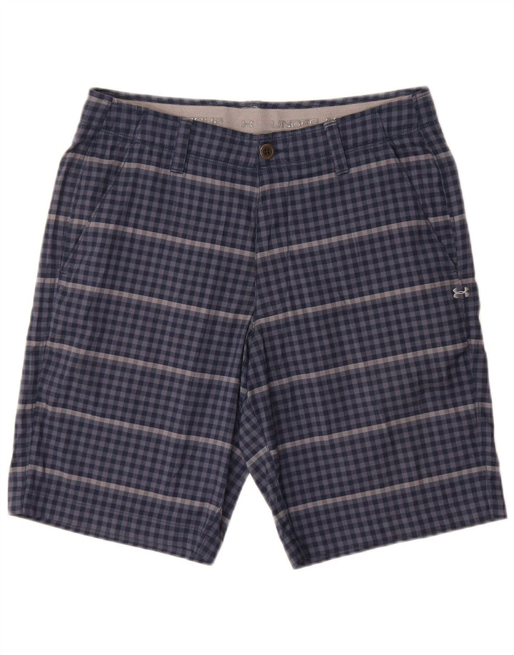 Under Armour Pantalones cortos chinos para hombre W32 Poliéster a cuadros azul medio