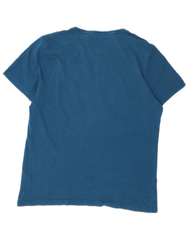 Tommy Hilfiger Camiseta gráfica para hombre Top XL Algodón azul