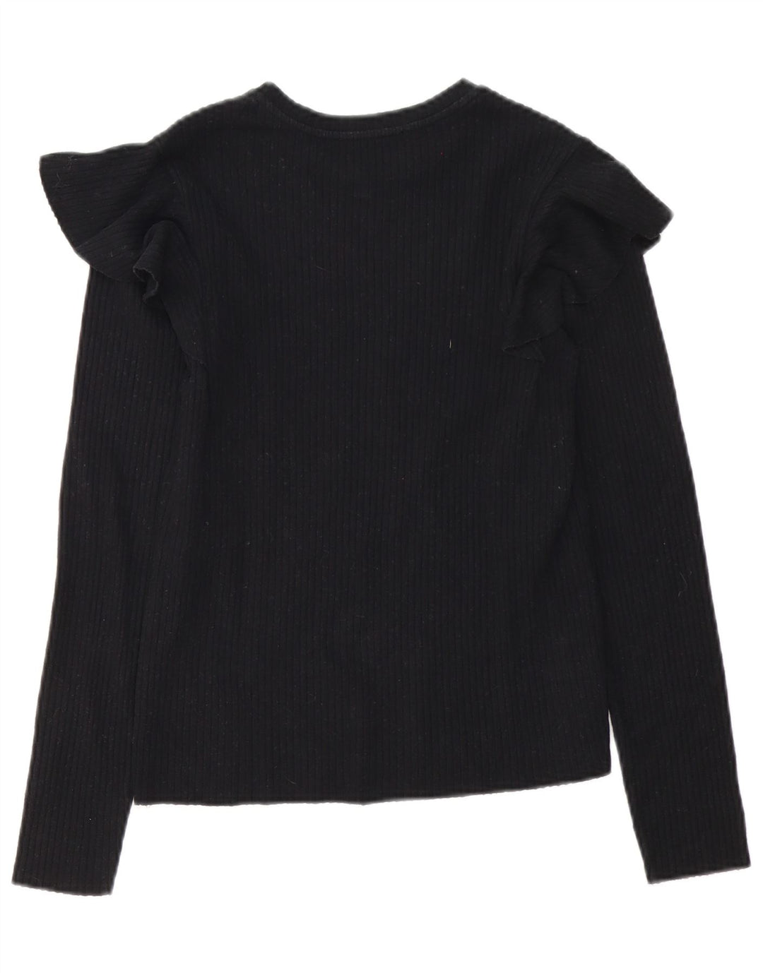 Zara Mujer Blusa Top UK 42 Mediano Negro