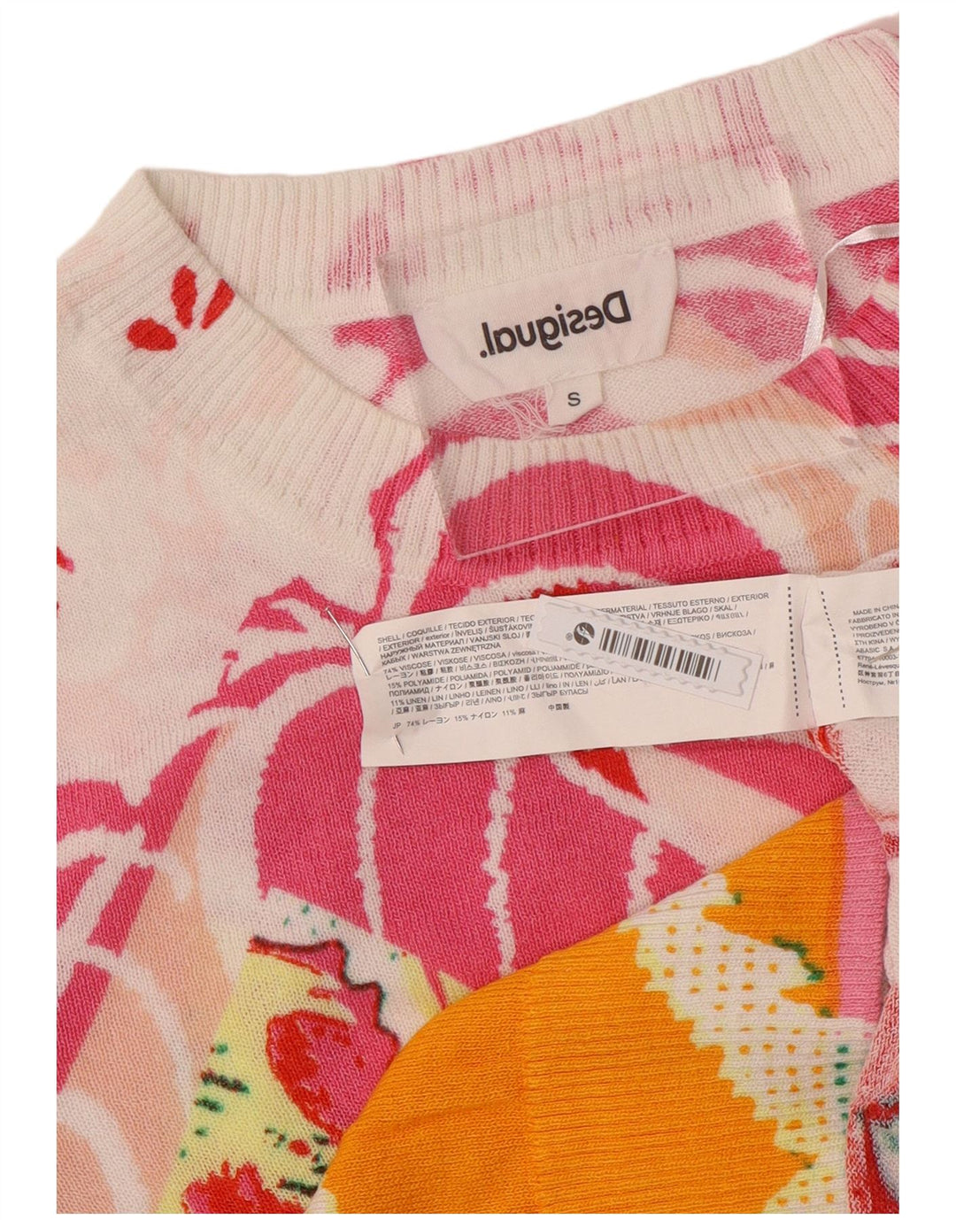 Desigual Jersey de cuello redondo para mujer UK 10 Small Multicolor Floral