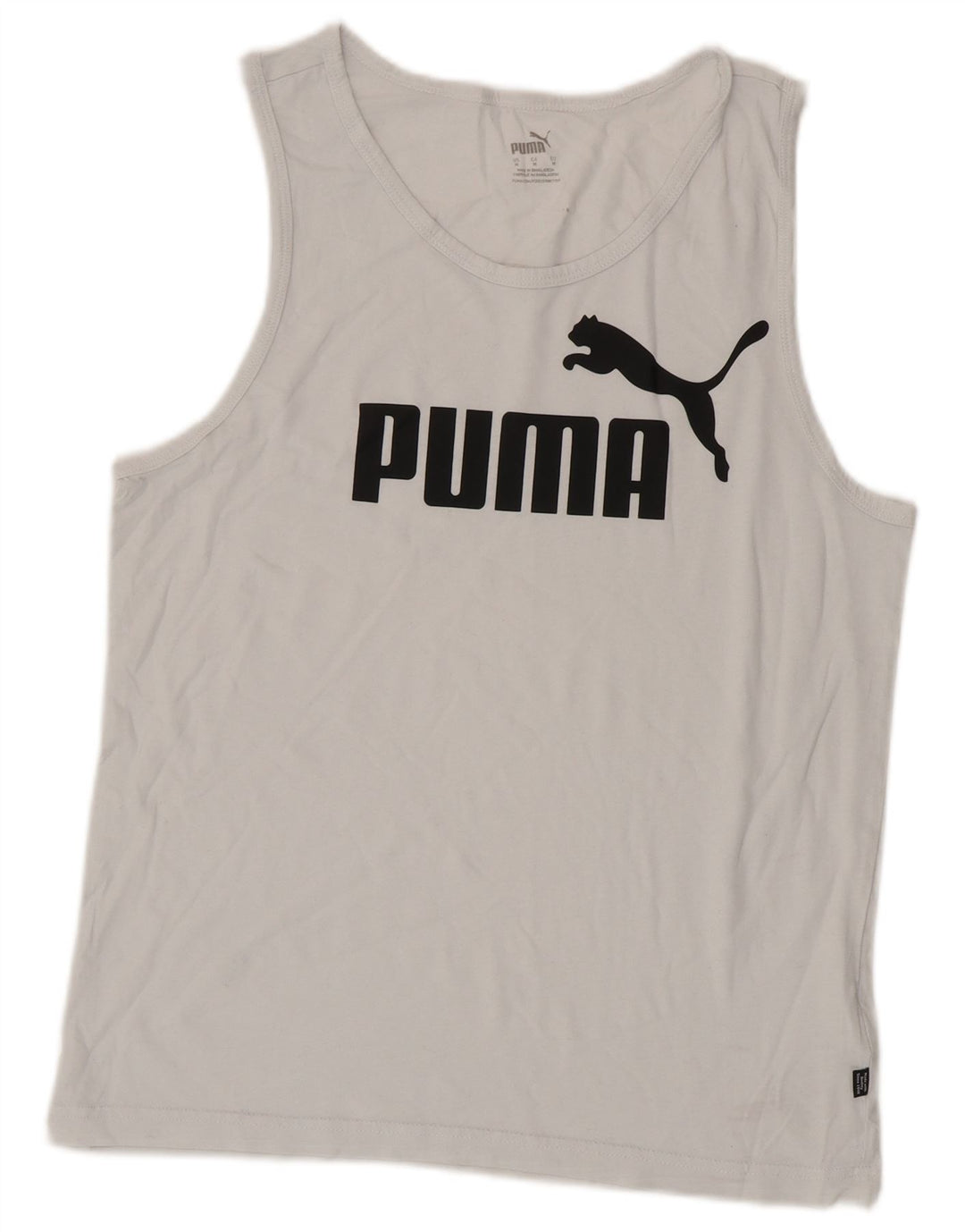 Puma Mujer Gráfico Chaleco Top UK 14 Medio Algodón Blanco