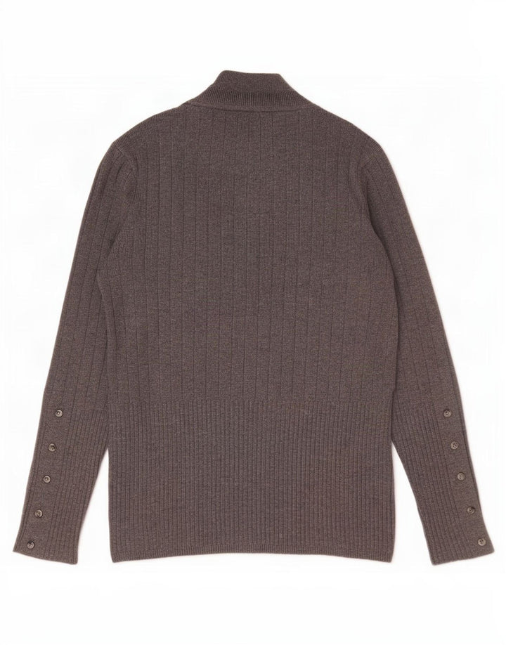 Marks & Spencer Suéter tipo jersey con cuello alto para mujer UK 40 Viscosa gris medio