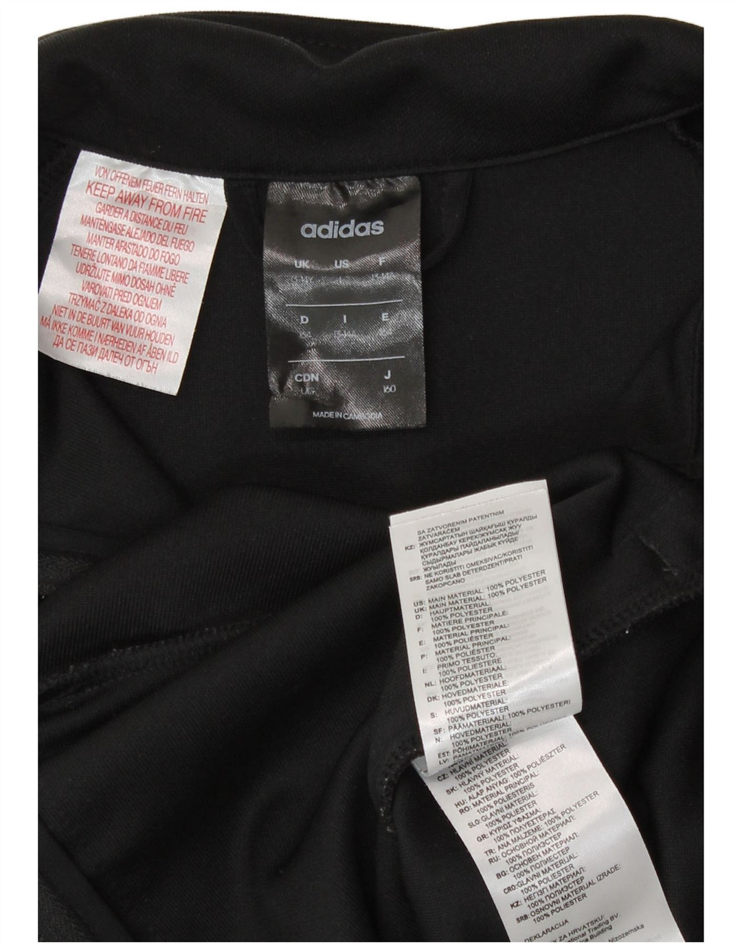 Adidas Chicos Climalite Chándal Top Chaqueta 13-14 Años Negro Poliéster