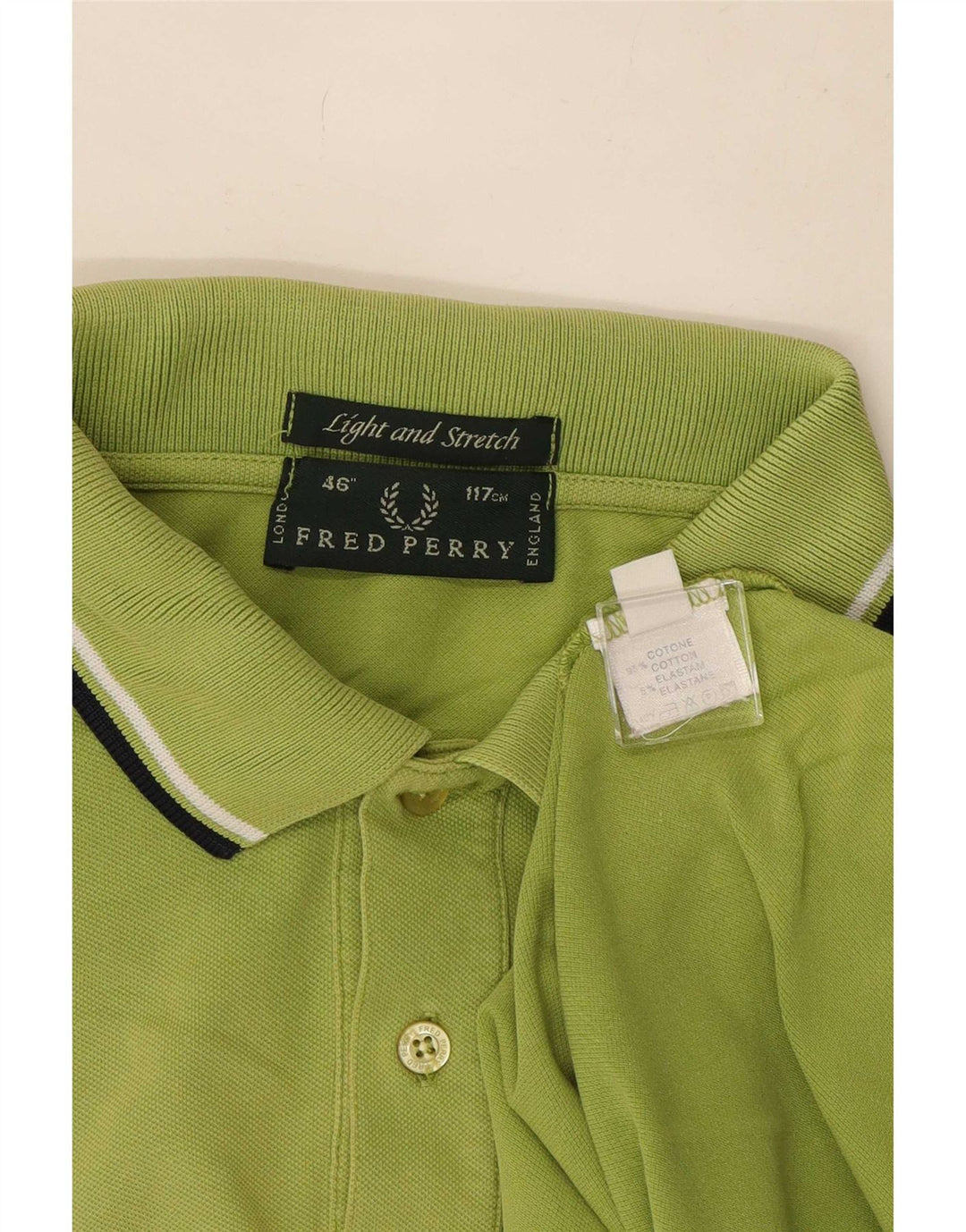Fred Perry Polo De Hombre De Algodón A Rayas Verde Grande