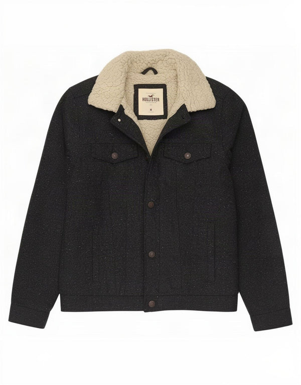 Hollister Chaqueta Sherpa para hombre Reino Unido 38 Poliéster gris medio