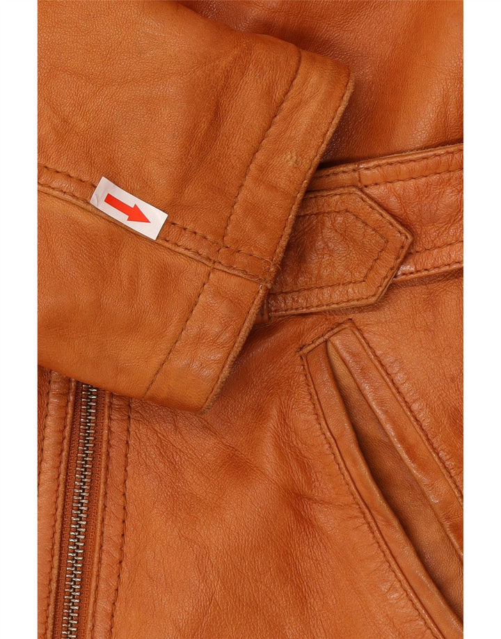 Yessica Chaqueta de cuero para mujer UK 20 2XL Cuero marrón