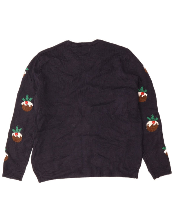 Marks & Spencer Jersey de Cuello Redondo para Mujer UK 46 Grande Azul Marino