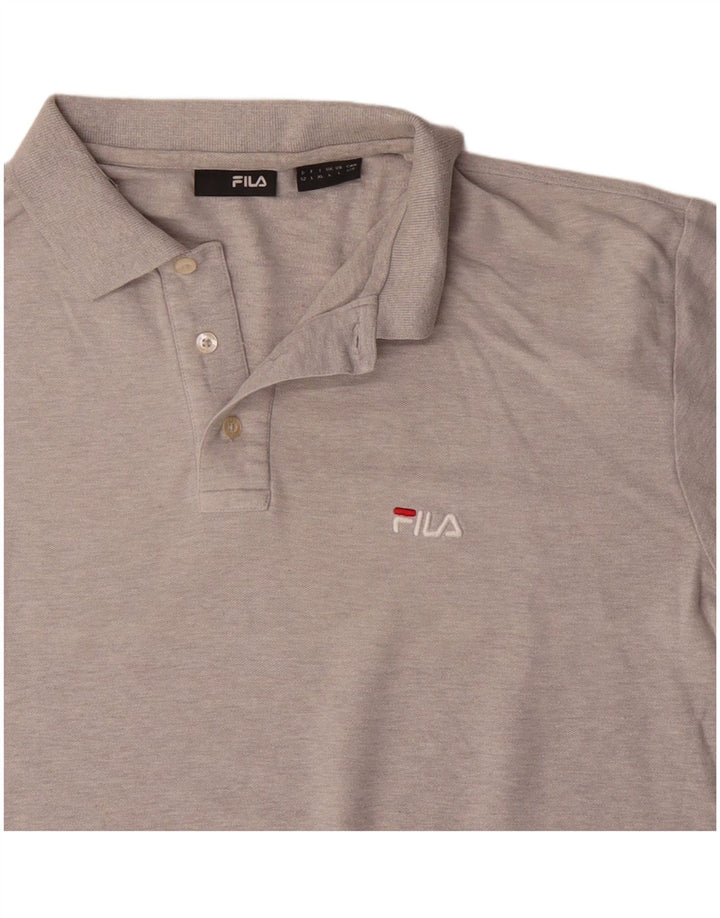 Fila Polo para hombre de algodón gris grande