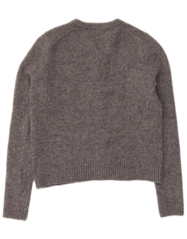 Zara Mujer Crop Cardigan Suéter UK 10 Small Gris