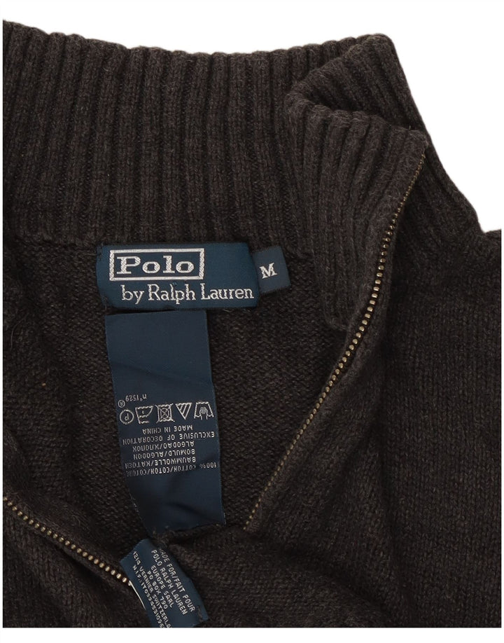 Polo Ralph Lauren - Jersey con cuello y cremallera para hombre, algodón gris medio