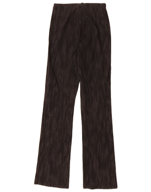 Vintage mujer Bootcut pantalones casuales Reino Unido 8 pequeño W26 L31 rayas negras