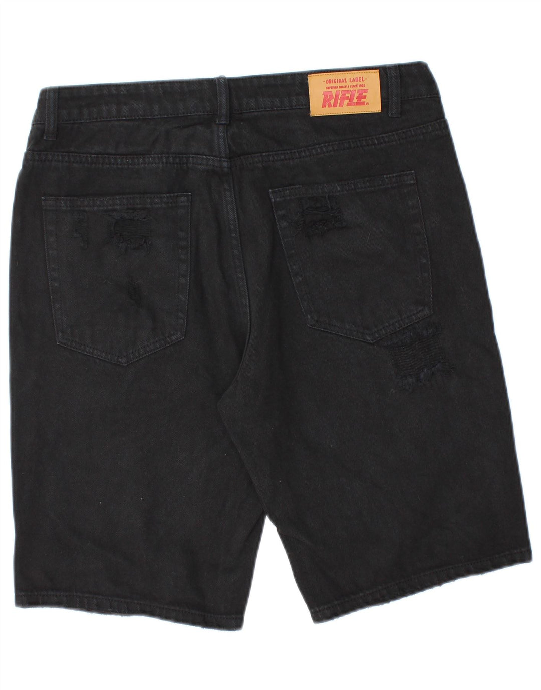 Rifle Shorts de mezclilla desgastados para hombre IT 48 Medium W32 Algodón negro