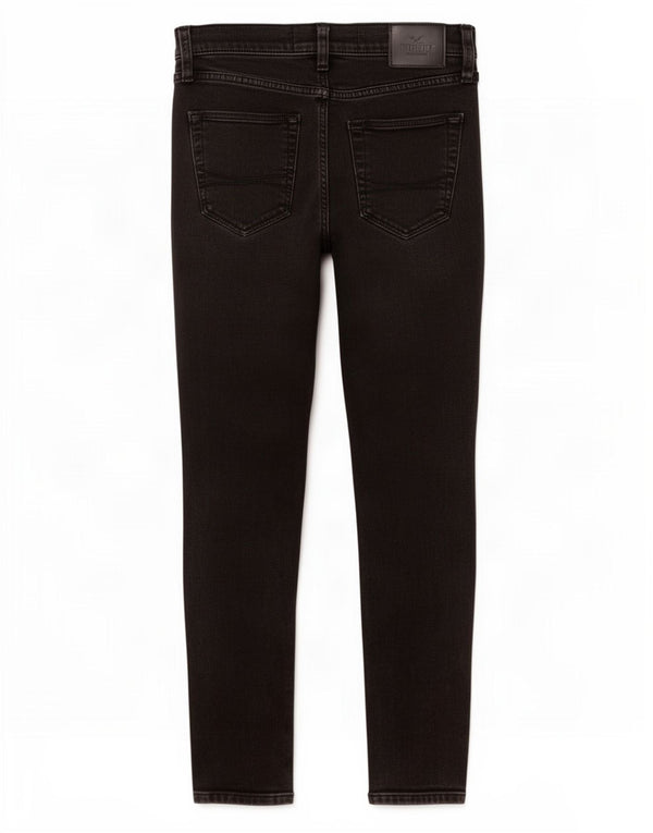 Hollister Jeans Ajustados Desgastados Mujer W28 L30 Algodón Negro